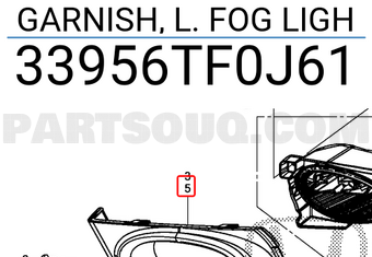 Honda 33956TF0J61 GARNISH, L. FOG LIGH