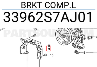 Honda 33962S7AJ01 BRKT COMP.L