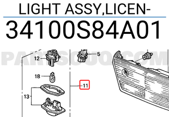 Honda 34100S84A01 LIGHT ASSY,LICEN