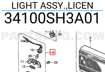 Honda 34100SH3A01 LIGHT ASSY.,LICEN