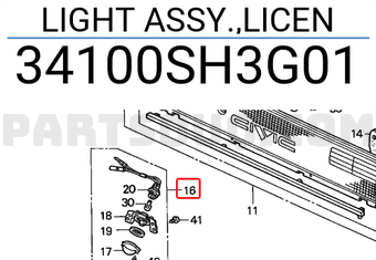 Honda 34100SH3G01 LIGHT ASSY.,LICEN