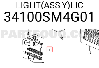 Honda 34100SM4G01 LIGHT(ASS Y)LIC
