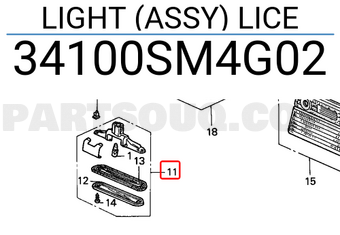 Honda 34100SM4G02 LIGHT (ASSY) LICE