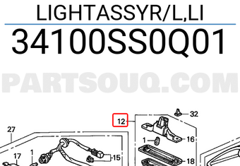 Honda 34100SS0Q01 LIGHTASSYR/L,LI