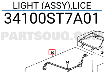 Honda 34100ST7A01 LIGHT (ASSY),LICE
