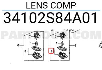 Honda 34102S84A01 LENS COMP