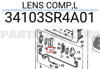 Honda 34103SR4A01 LENS COMP,L