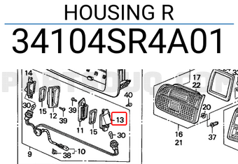 Honda 34104SR4A01 HOUSING R