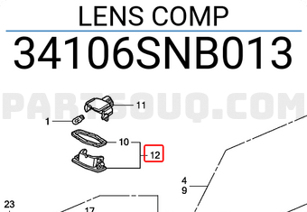 Honda 34106SNB013 LENS COMP