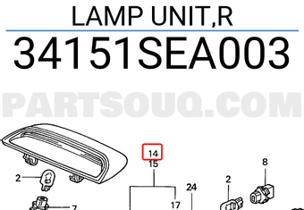 Honda 34151SEA003 LAMP UNIT,R