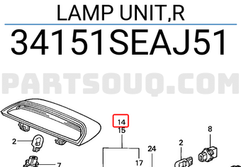 Honda 34151SEAJ51 LAMP UNIT,R
