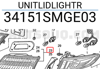 Honda 34151SMGE03 UNITLIDLIGHTR