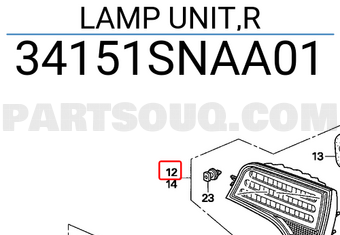Honda 34151SNAA01 LAMP UNIT,R