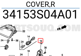 Honda 34153S04A01 COVER,R
