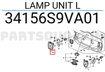 Honda 34156S9VA01 LAMP UNIT L