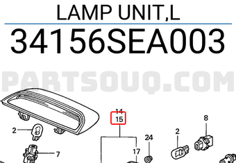 Honda 34156SEA003 LAMP UNIT,L