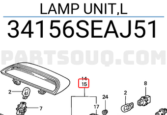 Honda 34156SEAJ51 LAMP UNIT,L