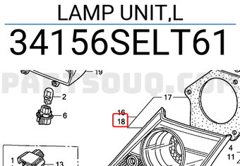 Honda 34156SELT61 LAMP UNIT,L