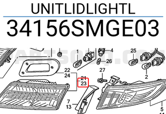 Honda 34156SMGE03 UNITLIDLIGHTL