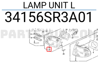 Honda 34156SR3A01 LAMP UNIT L