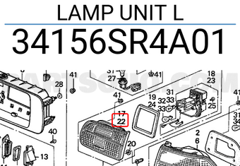 Honda 34156SR4A01 LAMP UNIT L