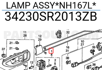 Honda 34230SR2013ZB LAMP ASSY*NH167L*