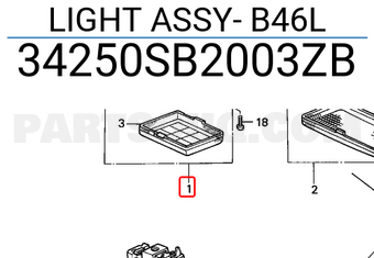 Honda 34250SB2003ZB LIGHT ASSY- B46L