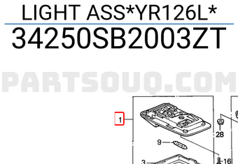 Honda 34250SB2003ZT LIGHT ASS*YR126L*
