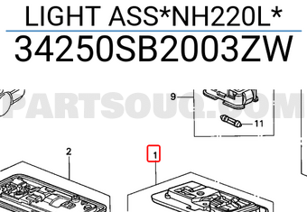 Honda 34250SB2003ZW LIGHT ASS*NH220L*