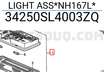 Honda 34250SL4003ZQ LIGHT ASS*NH167L*