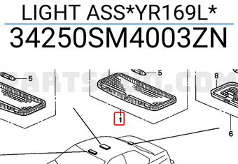 Honda 34250SM4003ZN LIGHT ASS*YR169L*