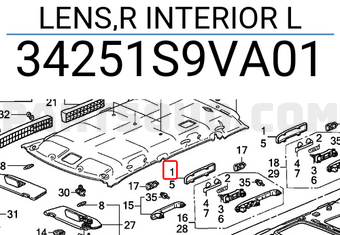 Honda 34251S9VA01 LENS,R INTERIOR L