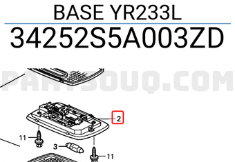 Honda 34252S5A003ZD BASE YR233L