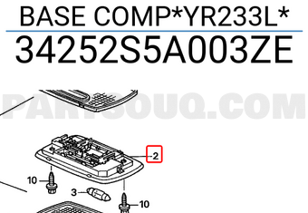 Honda 34252S5A003ZE BASE COMP*YR233L*