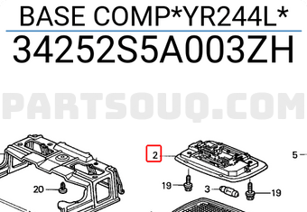 Honda 34252S5A003ZH BASE COMP*YR244L*