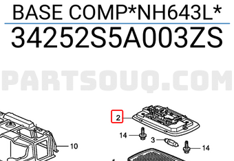 Honda 34252S5A003ZS BASE COMP*NH643L*