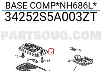 Honda 34252S5A003ZT BASE COMP*NH686L*