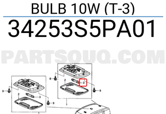 Honda 34253S5PA01 BULB 10W (T-3)