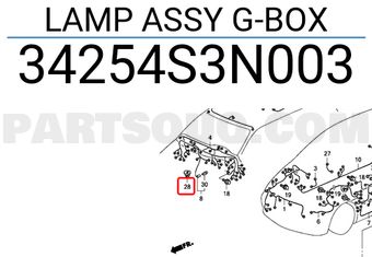 Honda 34254S3N003 LAMP ASSY G-BOX