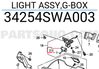 Honda 34254SWA003 LIGHT ASSY,G-BOX