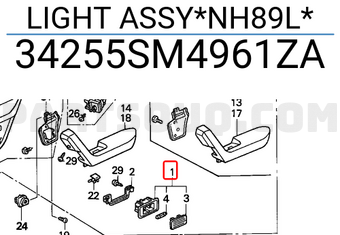 Honda 34255SM4961ZA LIGHT ASSY*NH89L*