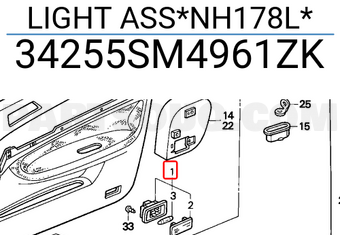Honda 34255SM4961ZK LIGHT ASS*NH178L*