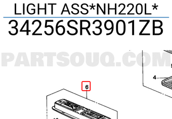 Honda 34256SR3901ZB LIGHT ASS*NH220L*