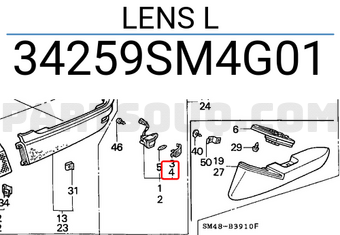 Honda 34259SM4G01 LENS L