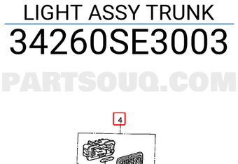 Honda 34260SE3003 LIGHT ASSY TRUNK