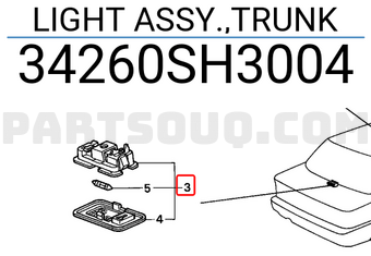 Honda 34260SH3004 LIGHT ASSY.,TRUNK