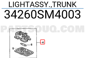 Honda 34260SM4003 LIGHTASSY.,TRUNK