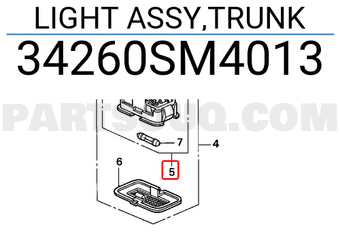 Honda 34260SM4013 LIGHT ASSY,TRUNK