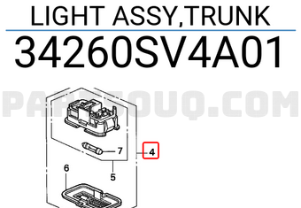 Honda 34260SV4A01 LIGHT ASSY,TRUNK