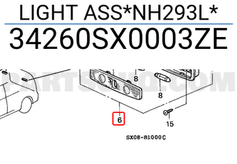 Honda 34260SX0003ZE LIGHT ASS*NH293L*